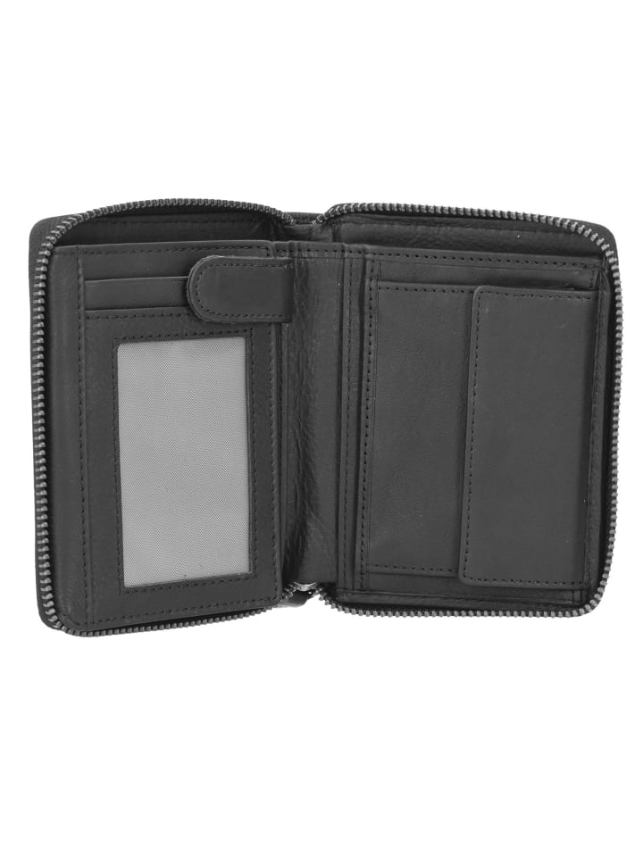 Greenburry Oily Tumbled Geldbörse Leder 10,5 cm in black günstig kaufen onesize