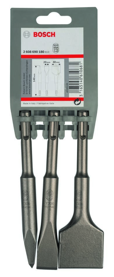 Bosch Blue Accessories 2608690180 3-delad mejselset SDS-plus 140 mm