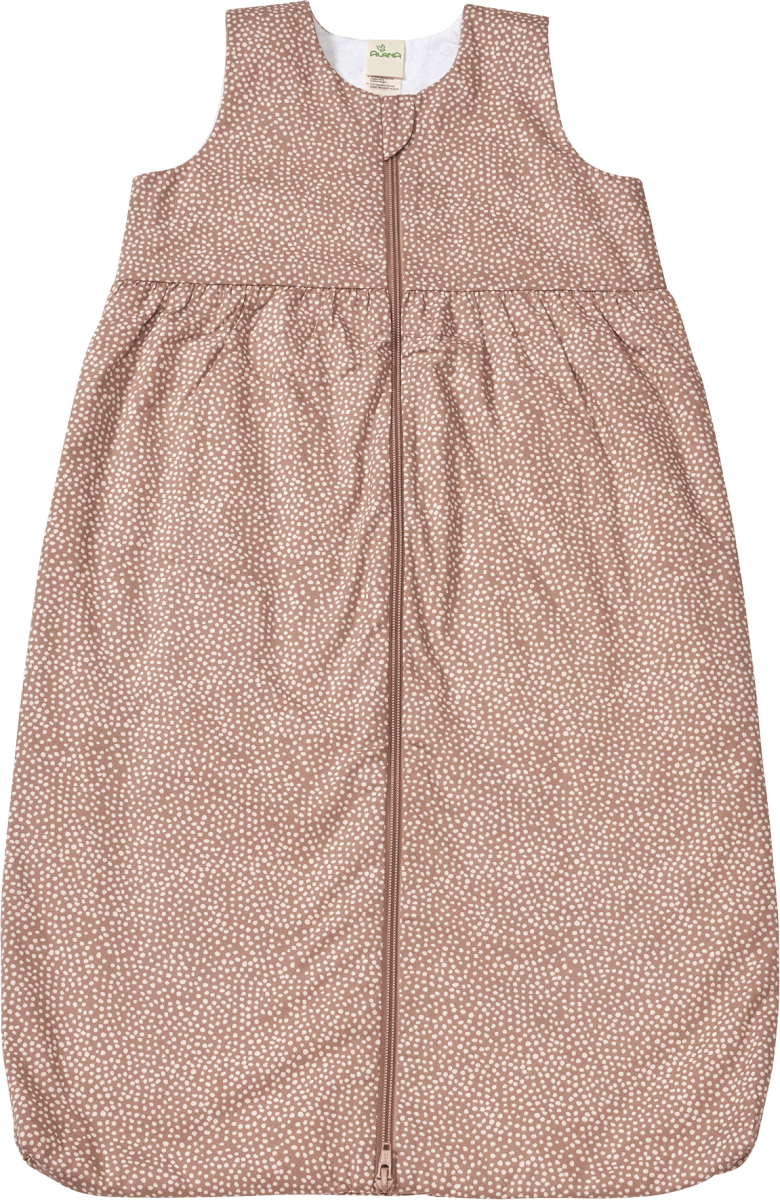Schlafsack 1 TOG mit Punkte-Muster, braun, 80 cm, 1 St