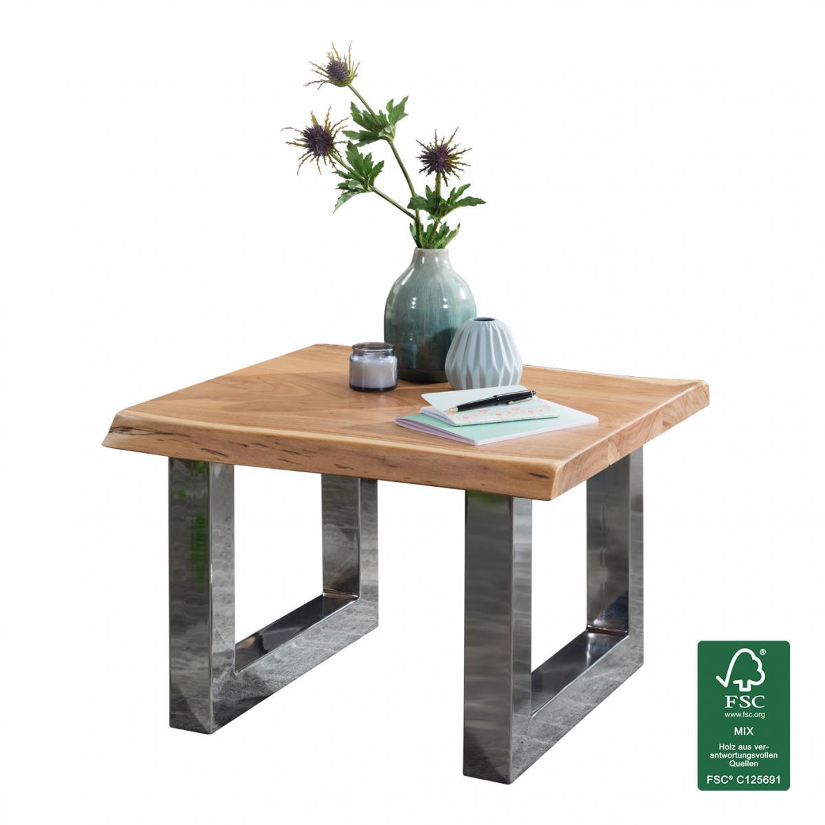 Wohnling Couchtisch ASURA 58 x 40 x 60 cm Akazie Massiv Holz Braun