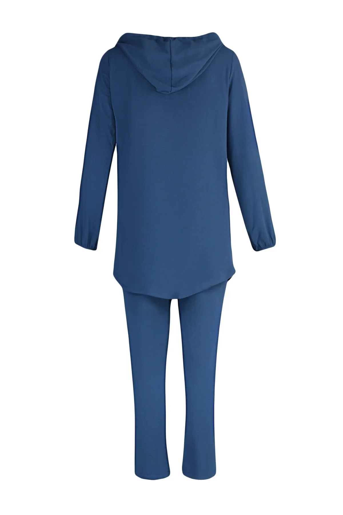 Trendyol Modest  Marineblaues Aerobin-Set aus Strickjacke und Hose – mit Kapuze und Reißverschluss TCTSS22US0026