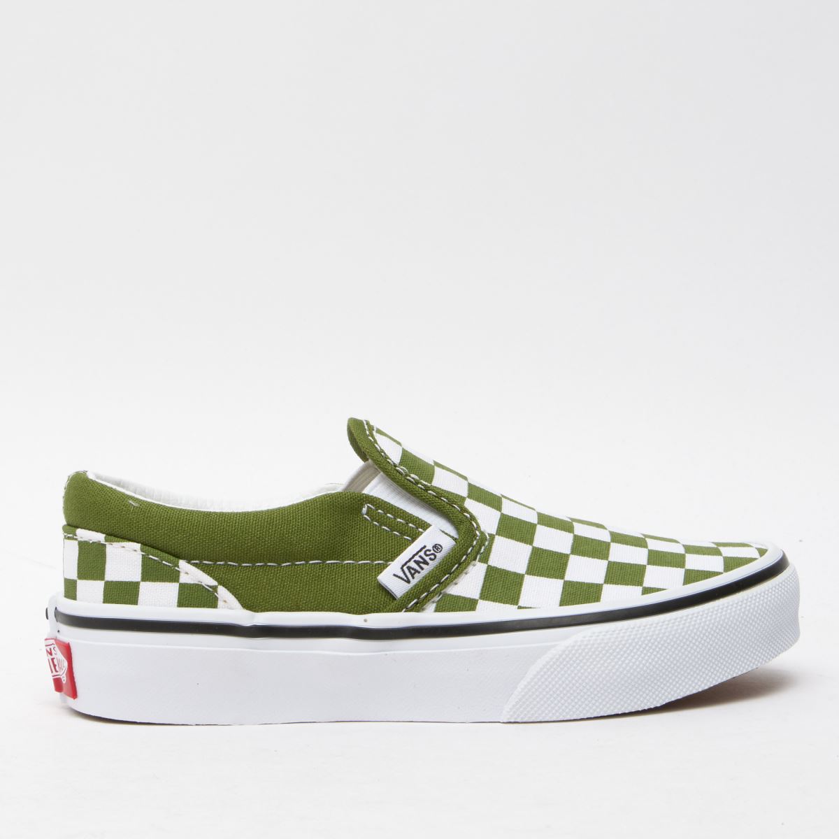 Vans mörkgröna klassiska slip-on-sneakers för pojkar och juniorer