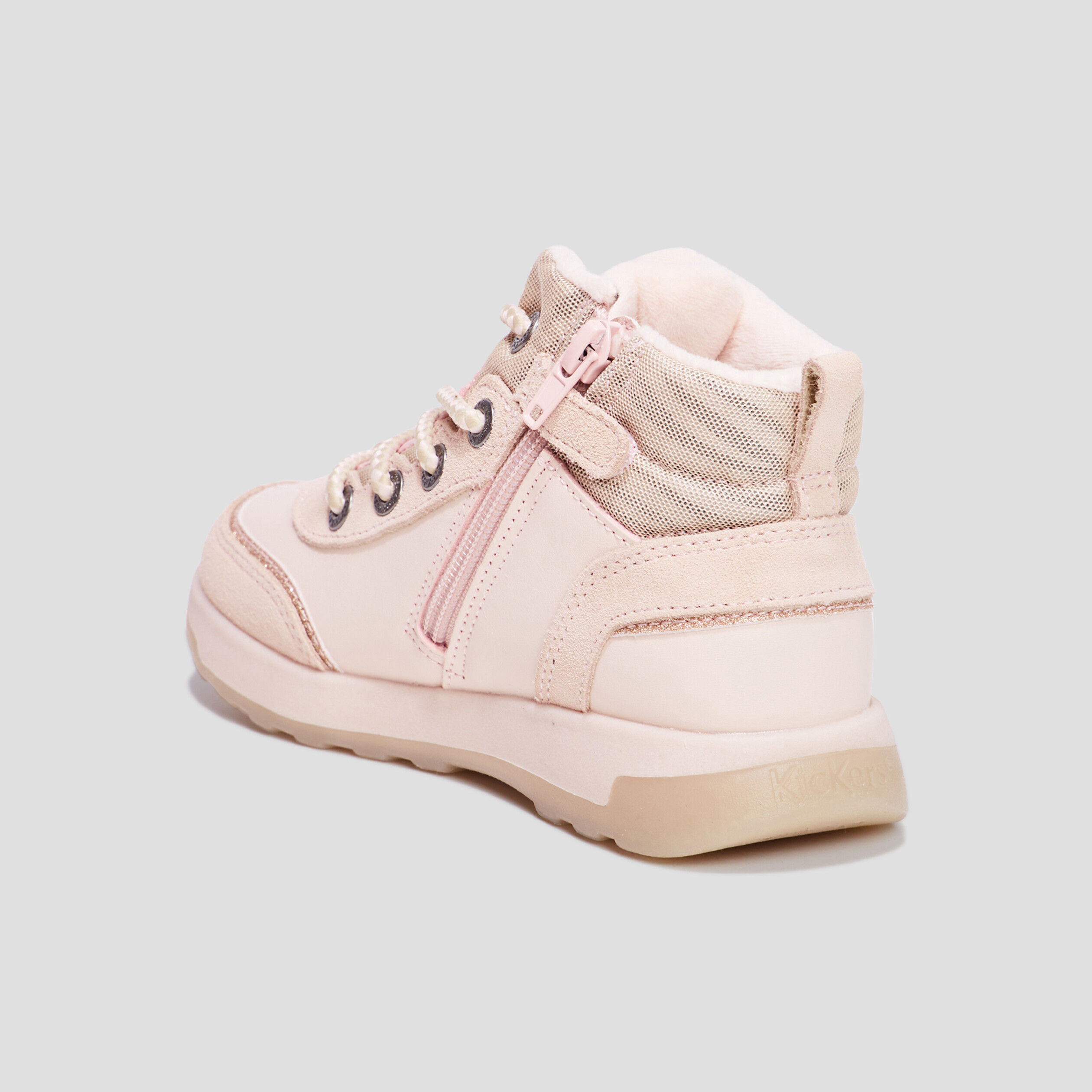 Bottines zippées Kickers Fauna rose fille | La Halle
