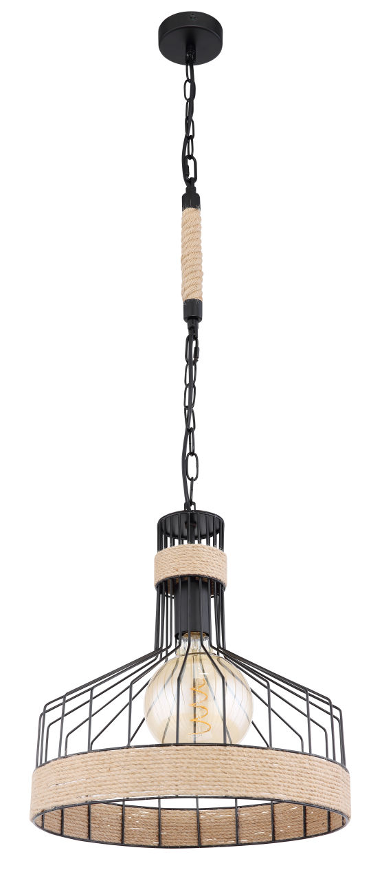 Globo Lighting - HALIA - Hängeleuchte Metall schwarz matt, 1x E27