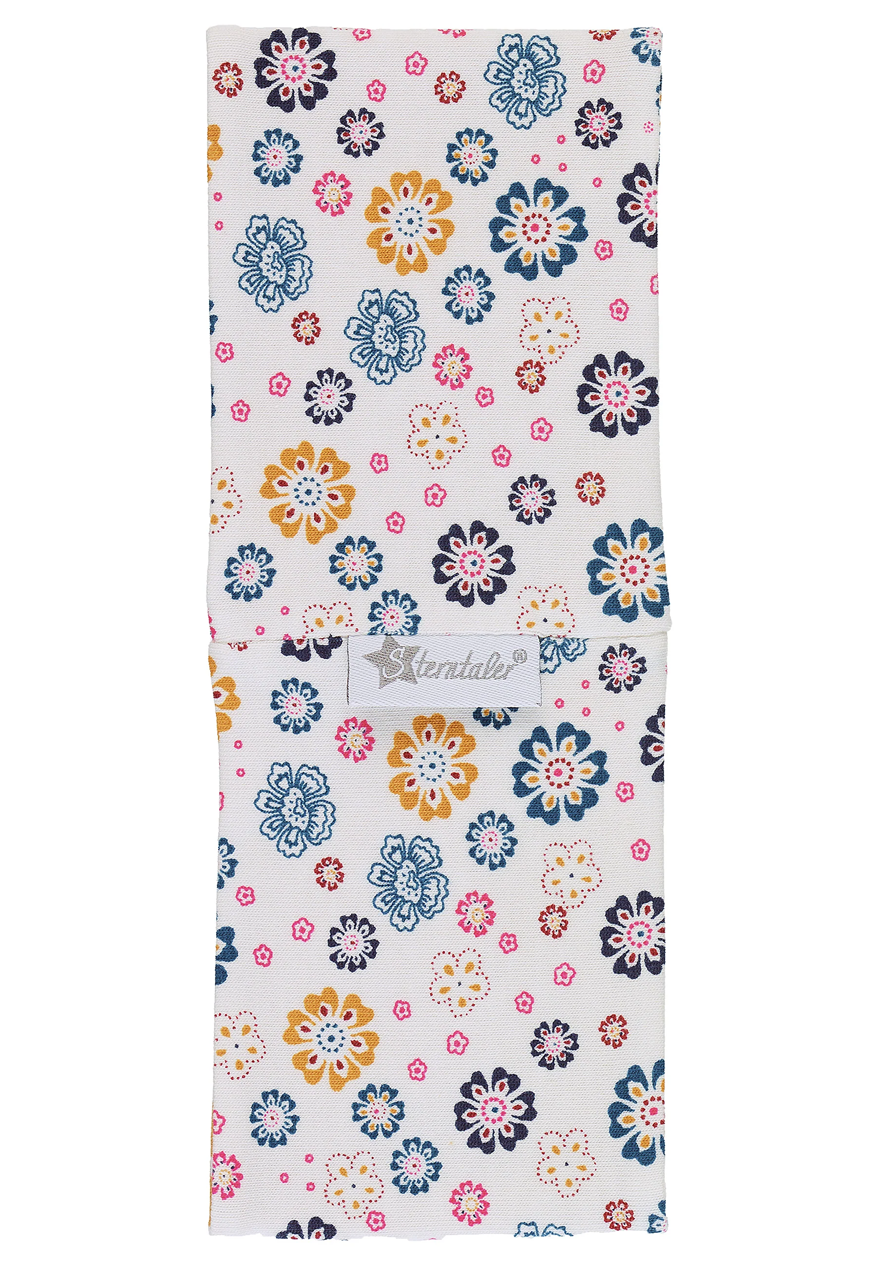 Stirnband Ecru aus Jersey bedruckt mit Blumen