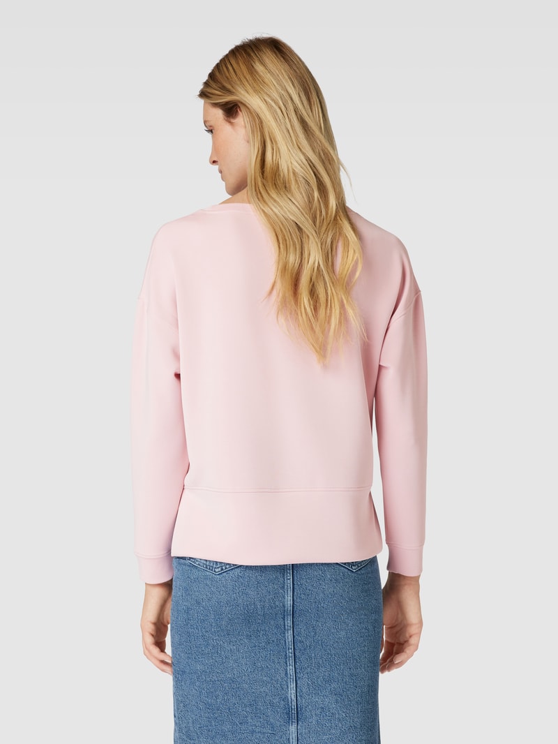 Sweatshirt mit Label-Applikation in rosé
