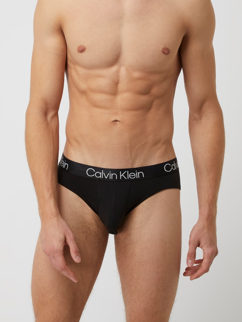 Slips mit elastischem Logo-Bund im 3er-Pack in schwarz