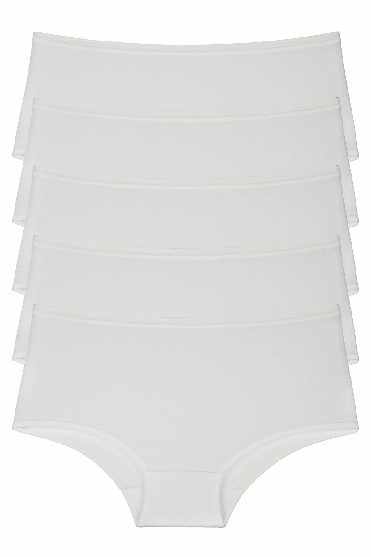 Nicoletta  Damenhöschen, 5er-Pack, hohe Taille, Weiß