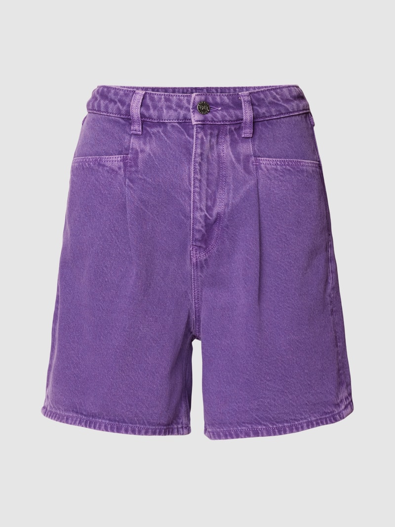 Jeansshorts mit Leinen-Anteil in mauve