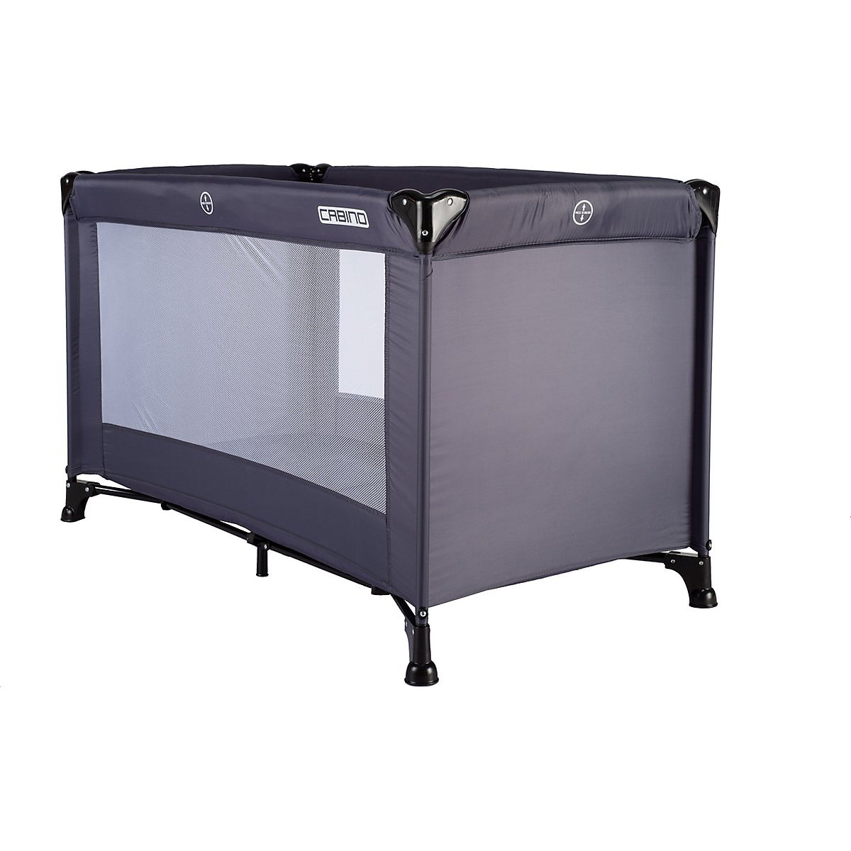 Babybett Campingbett Reisebett  Campingbett / Reisebett Set inklusive bequemer Matratze 60x120cm Grau