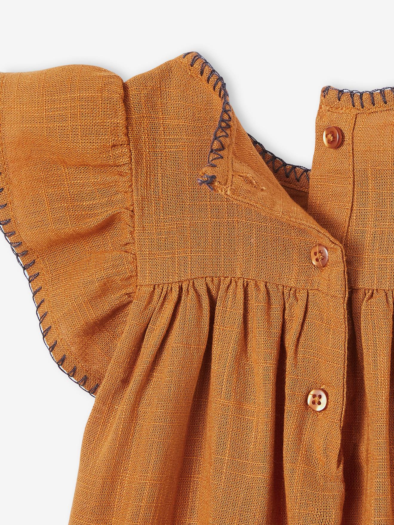 Vertbaudet Mädchen Baby Kurzoverall - karamell