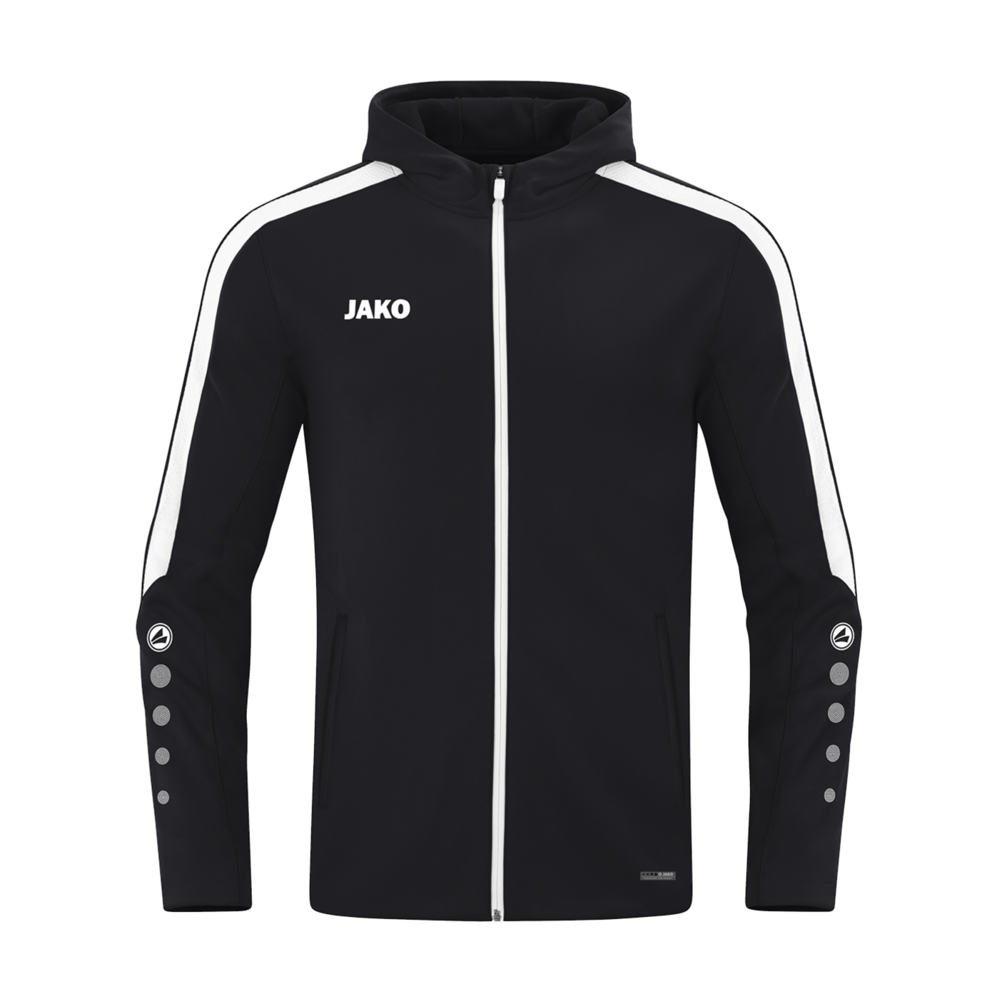 JAKO Power Kapuzenjacke Schwarz Weiss F800