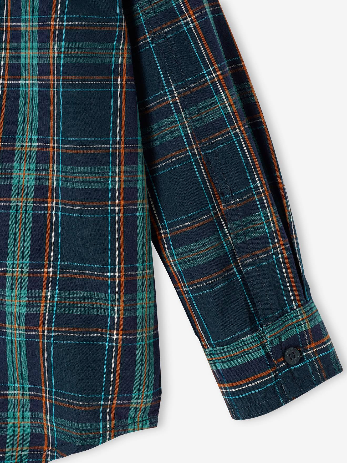 Chemise à carreaux garçon vert sapin