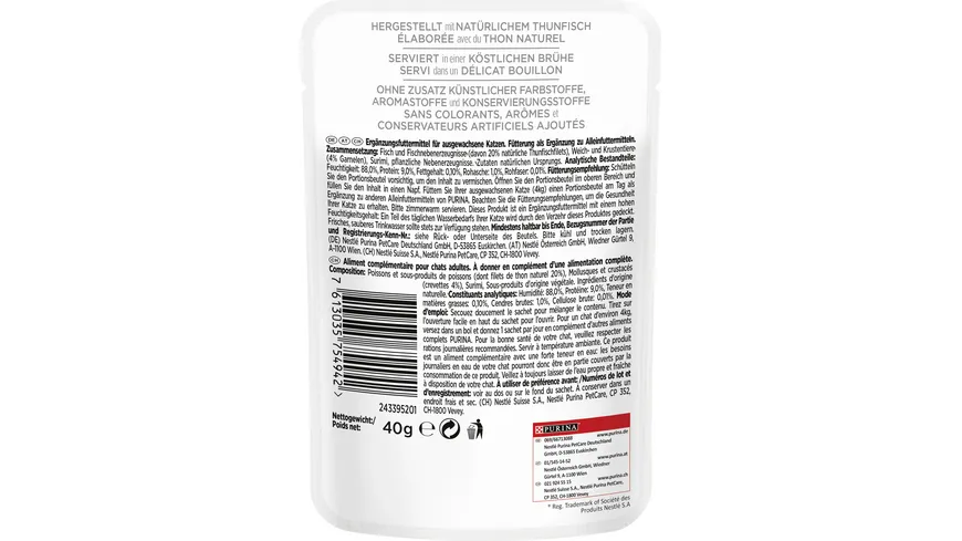 PURINA GOURMET Nature's Creations Soup Köstliche Brühe mit natürlichem Thunfisch 40 g