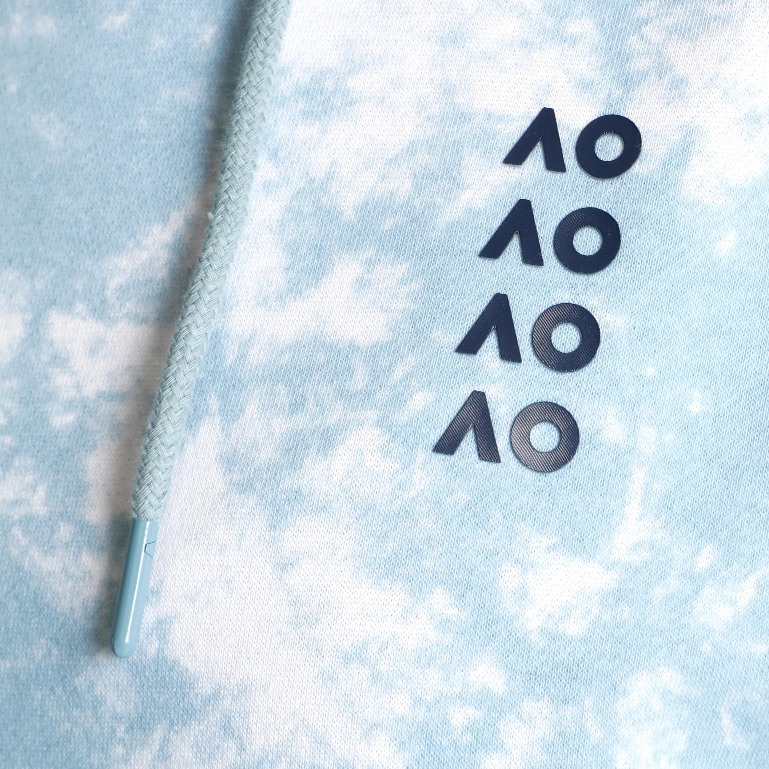 AO Tie Dye Hoody Damen - Hellblau, Weiß