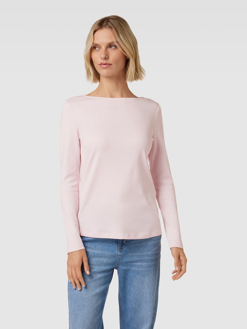 Longsleeve mit U-Boot-Ausschnitt in hellrosa