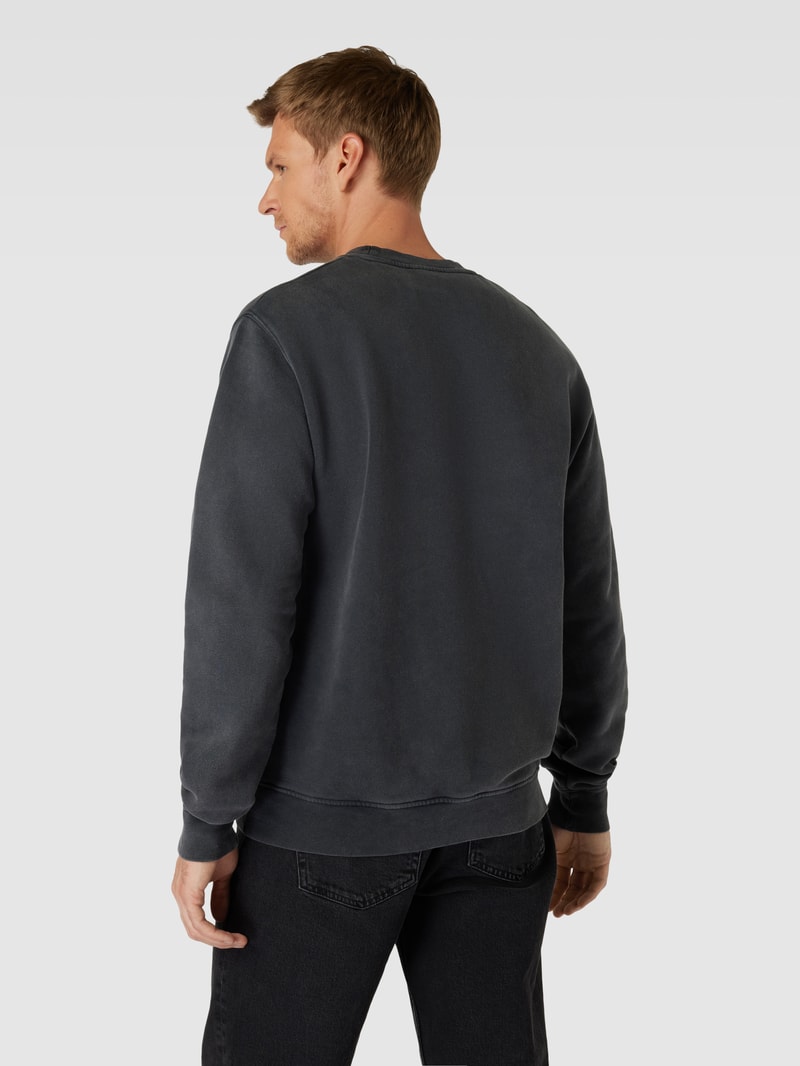 Sweatshirt mit Label-Motiv-Print in schwarz