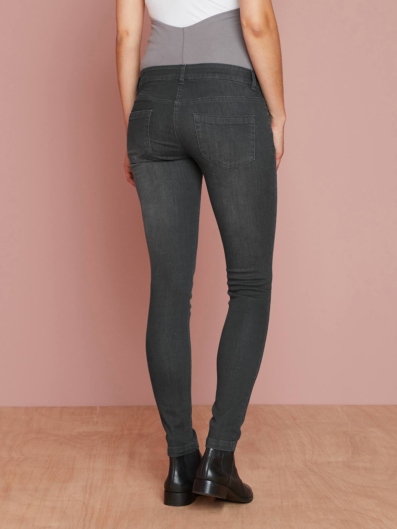 Vertbaudet Umstands Slim-Fit-Jeans, Schrittl. 78 cm - grau