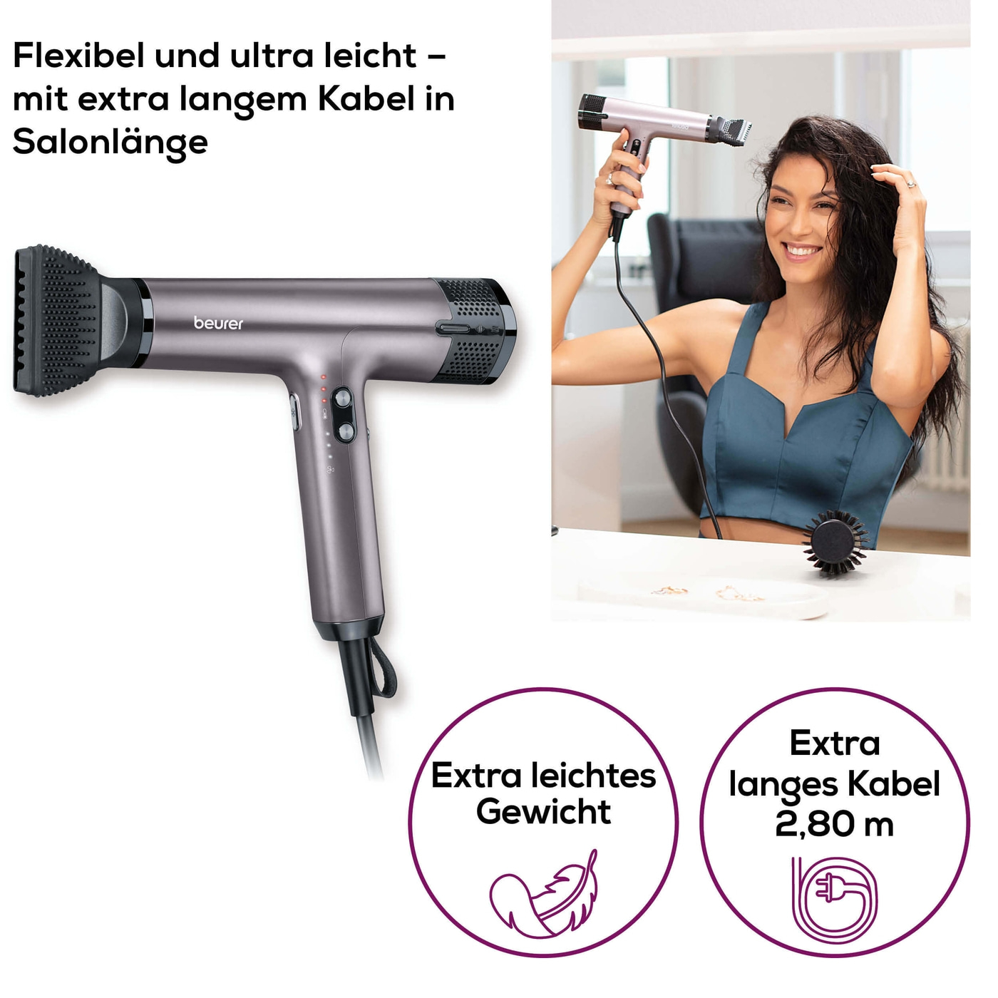 Haartrockner HC 100 Excellence-Schnelles Trocknen und präzises Stylen in kompaktem Design