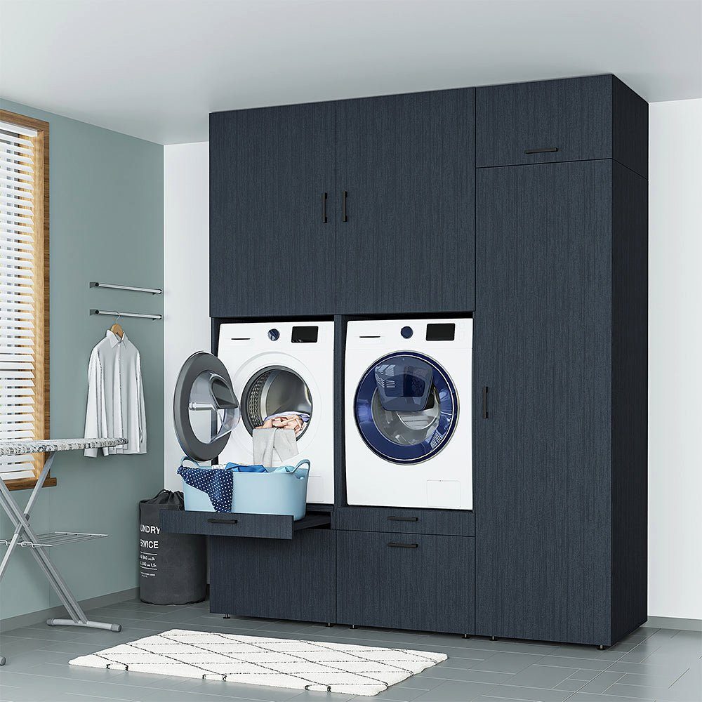 Roomart Waschmaschinenumbauschrank (Waschmaschinenschrank Trocknerschrank mit Schrankaufsätzen Waschturm)