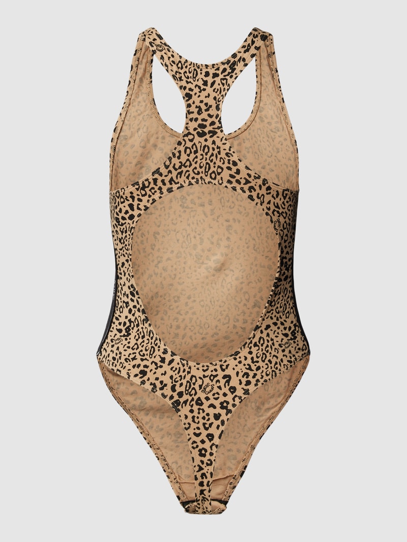 Badeanzug mit Animal-Print in camel