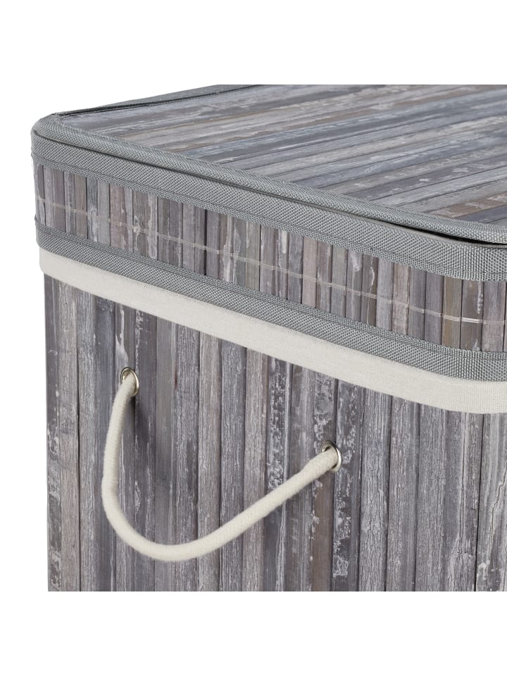relaxdays Wäschekorb in Grau - (B)36 x (H)63 x (T)36 cm günstig kaufen onesize