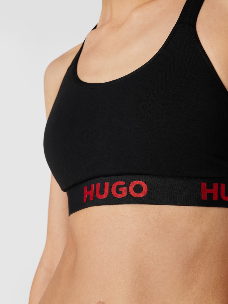 Bustier mit Logo-Bund in schwarz