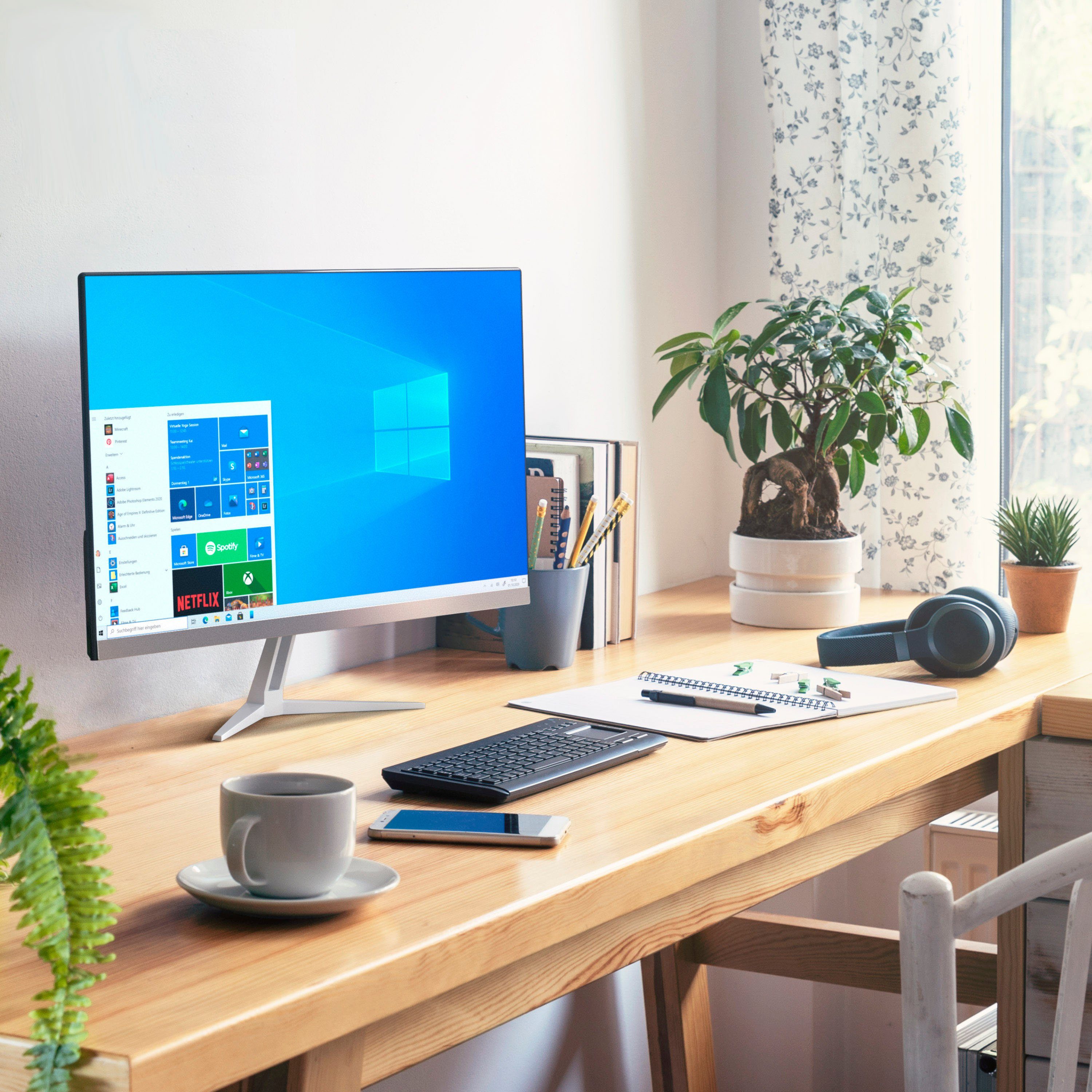 CSL Unity F27-GLS mit Windows 10 Pro All-in-One PC (27 Zoll, Intel® Celeron Celeron® N4120, UHD Graphics 600, 16 GB RAM, 128 GB SSD)