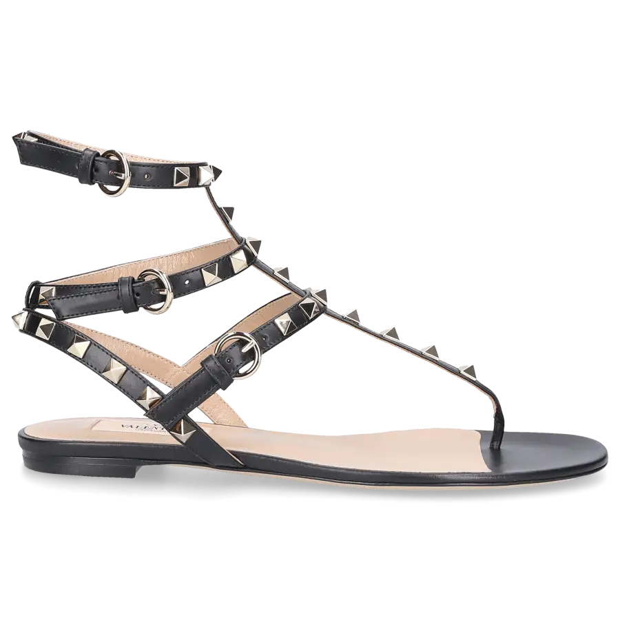 Valentino Garavani - Sandalen ROCKSTUD Kalbsleder - schwarz
