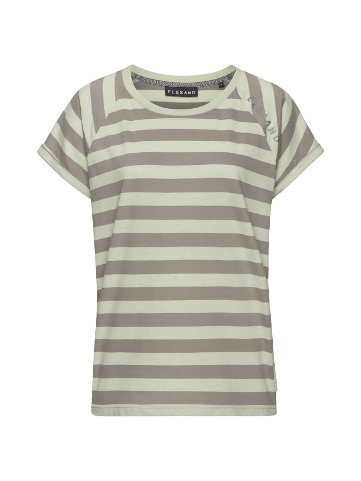 ELBSAND T-Shirt in pastellgrün-grau günstig kaufen