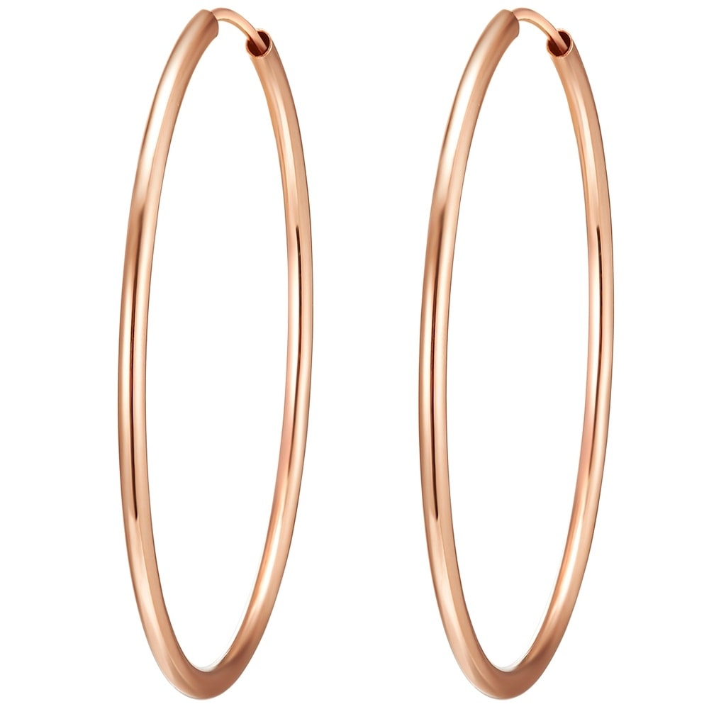 Rafaela Donata Créoles en argent Argent sterling en Or rose Boucles d'oreilles