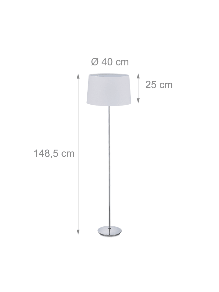 relaxdays Stehlampe in Weiß - (H)148,5 x Ø40 cm günstig kaufen onesize