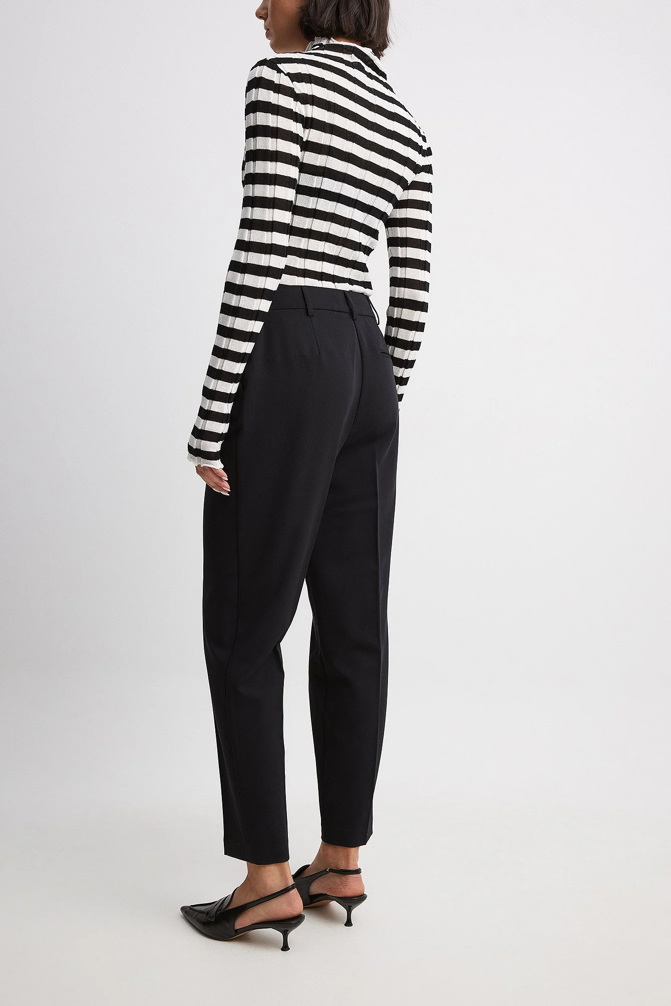 Gerade cropped Anzughose mit hoher Taille
