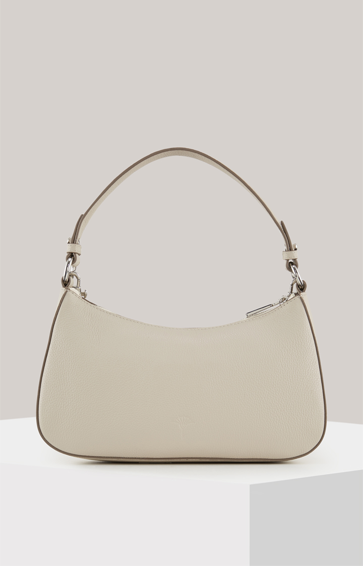 Leder-Schultertasche Estate Loreen in Hellgrau