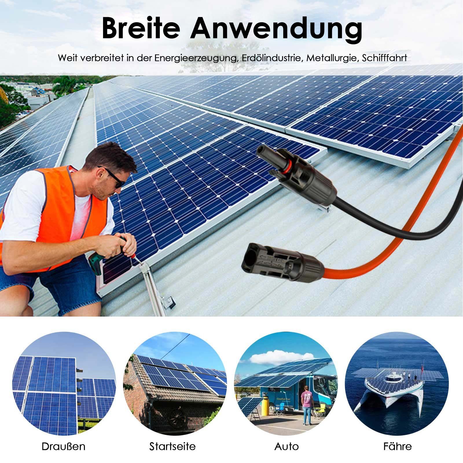 PFCTART Solarmodul 6mm² Solarkabelverlängerung,PV MC4 Photovoltaik Verlängerungskabel