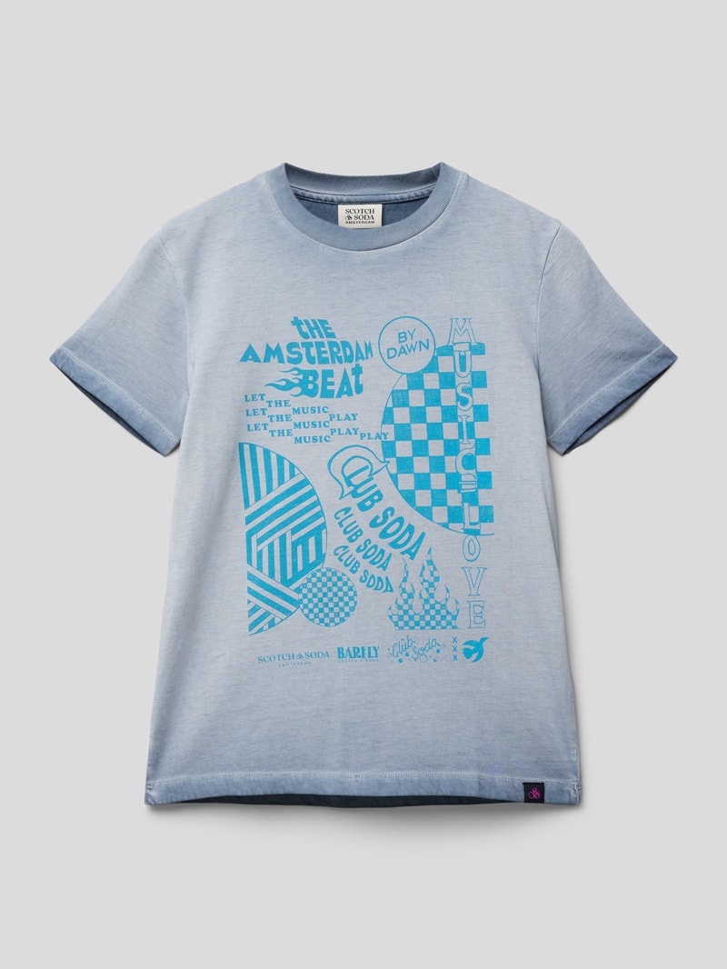 T-Shirt mit Rundhalsausschnitt in blau