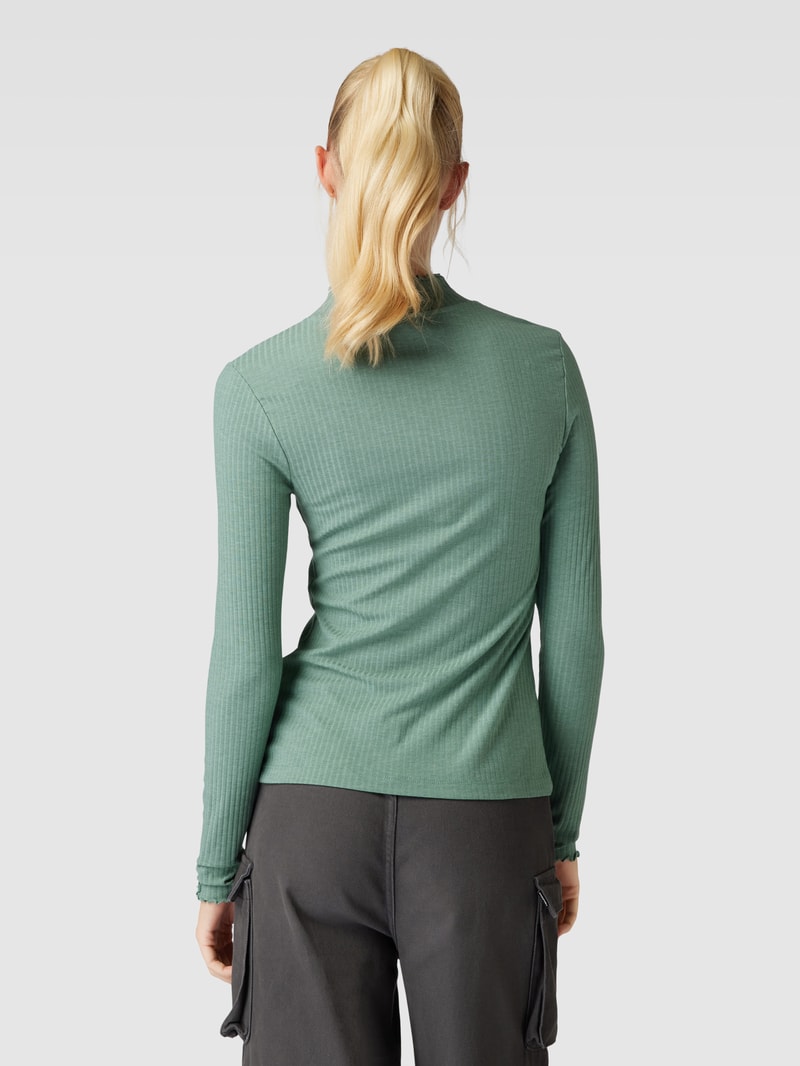 Longsleeve mit Wellensaum in schilf