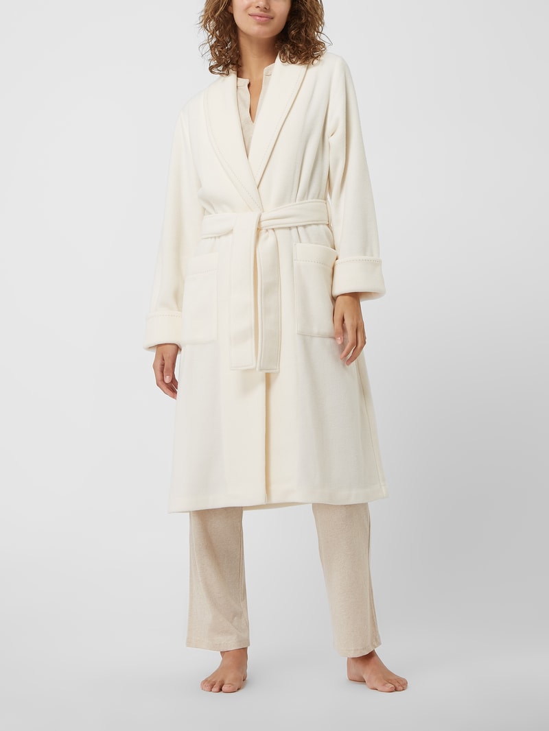 Bademantel aus Fleece in offwhite