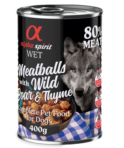 Alpha Spirit Dog Meatballs 6 x 400 g