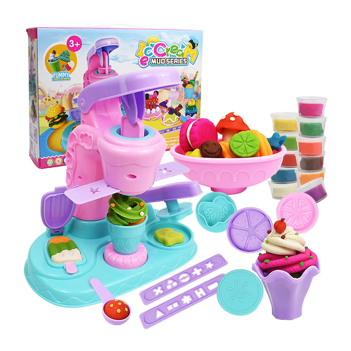 Kinderspielhaus Spielzeug Kinder DIY Ice Cream Color Slime Machine Set Spielzeug