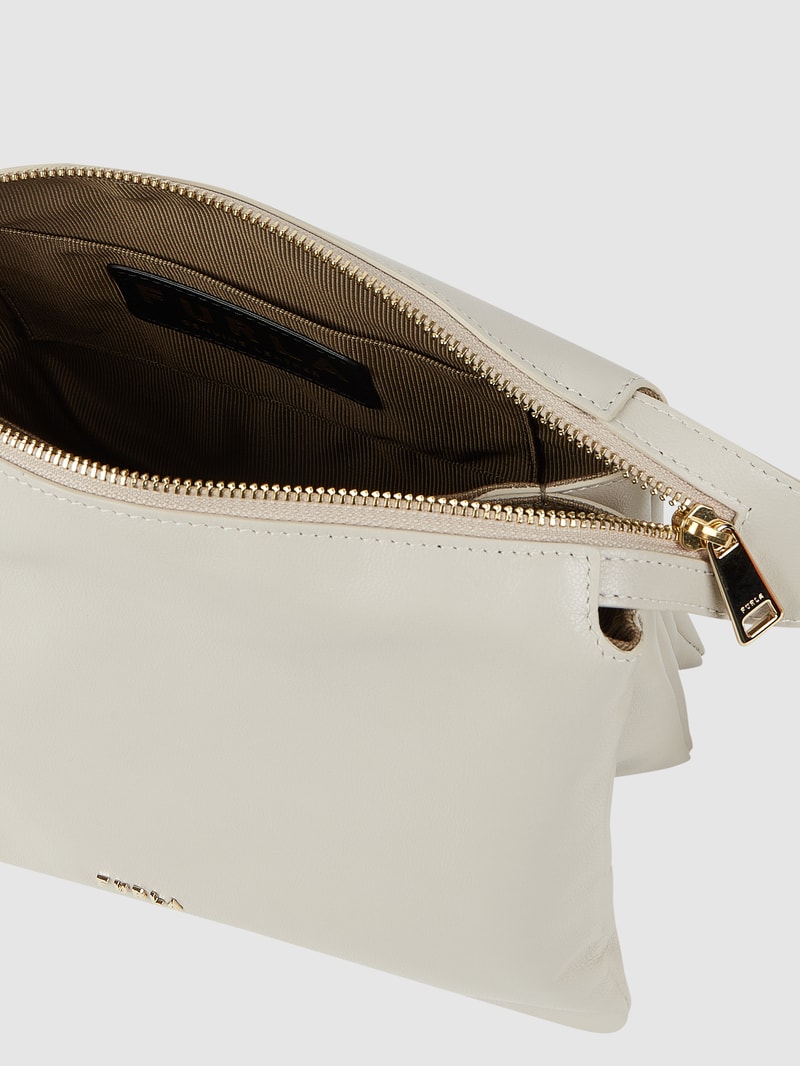 Handtasche aus Leder Modell 'Piuma' in ecru