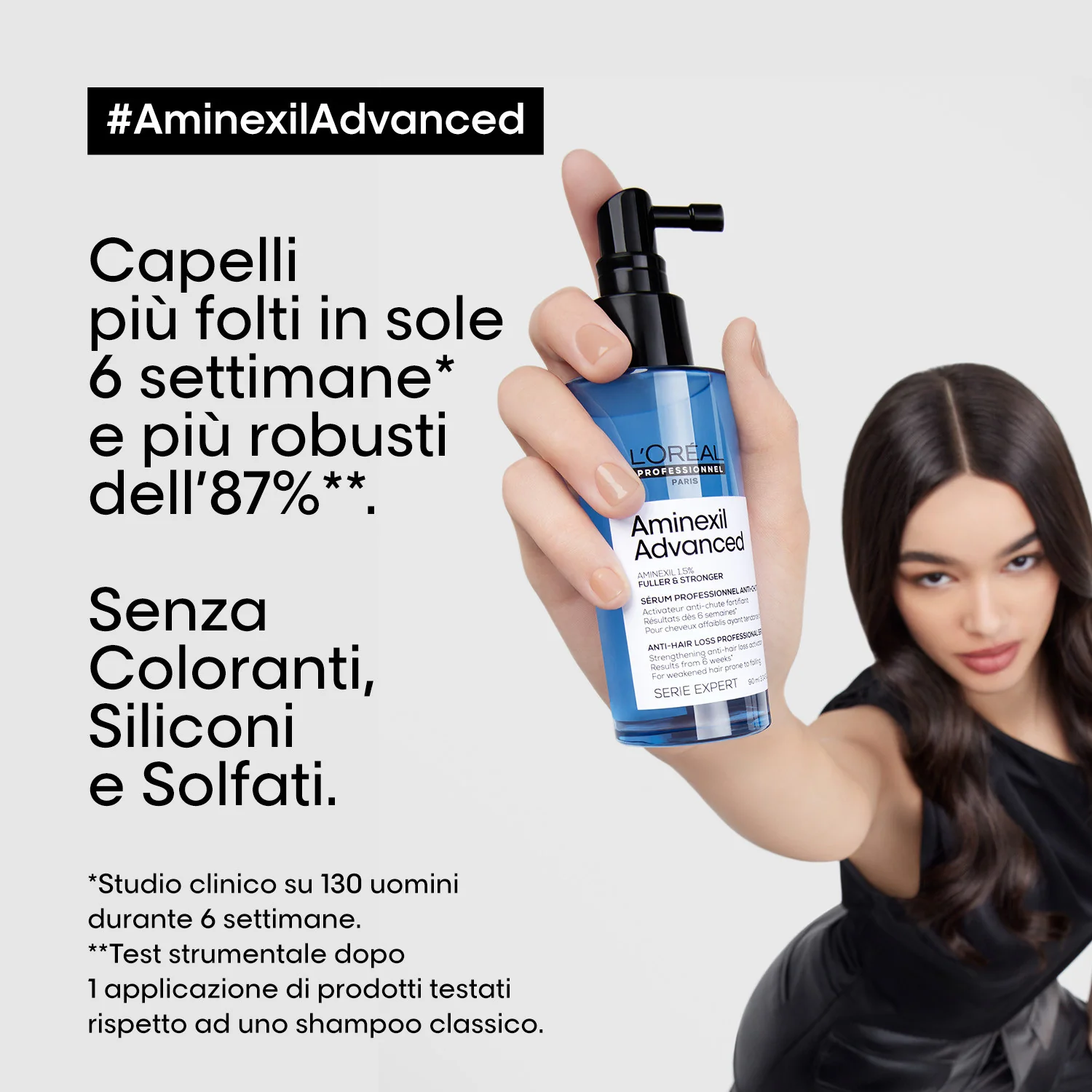 EKSPERTŲ SERIJA Naujas „Aminexil Advanced Fuller & Stronger“ serumas – plaukų slinkimą stabdanti priemonė, plaukų serumas
