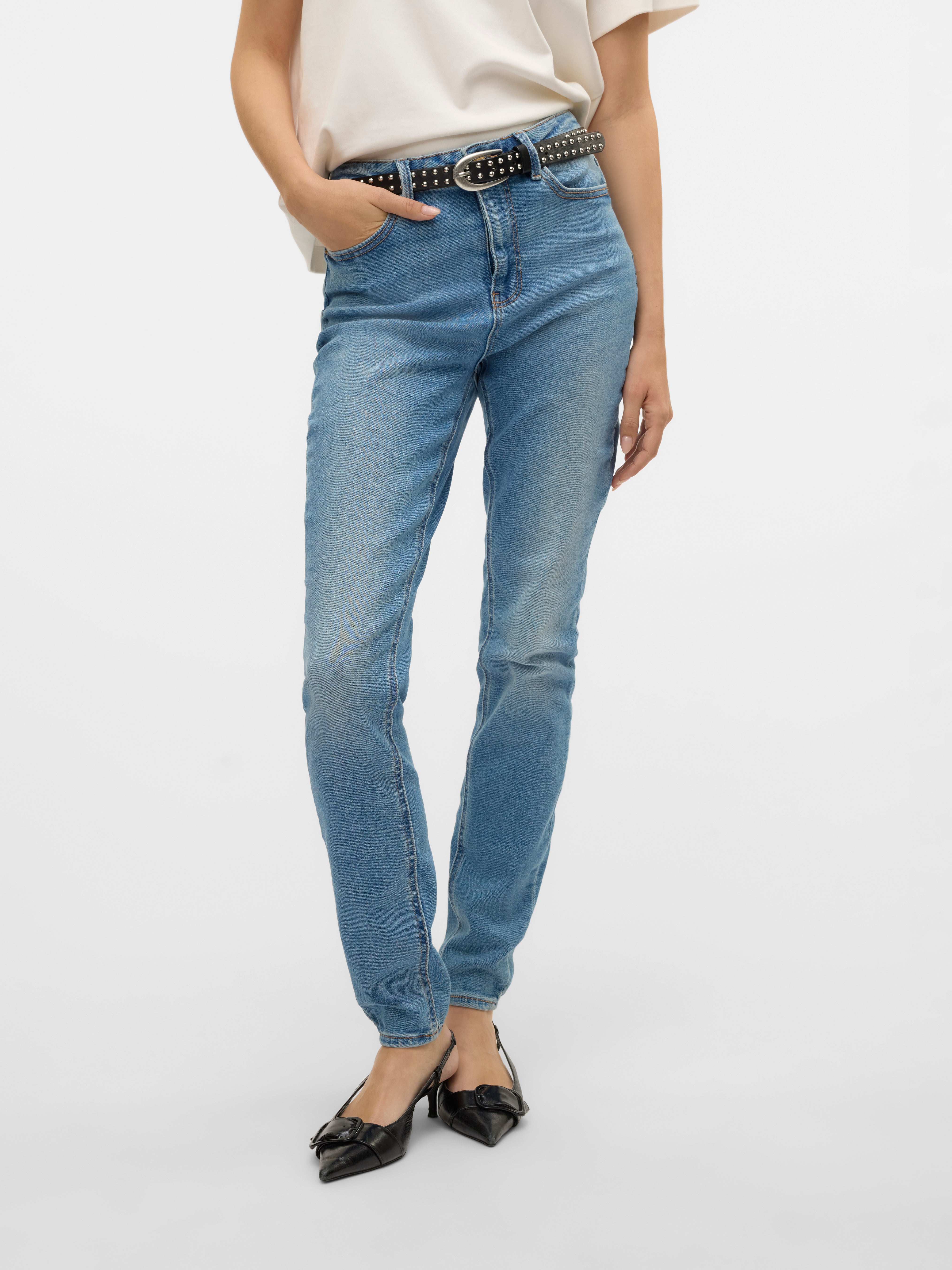 VMSOPHIA Hohe Taille Slim Fit Jeans