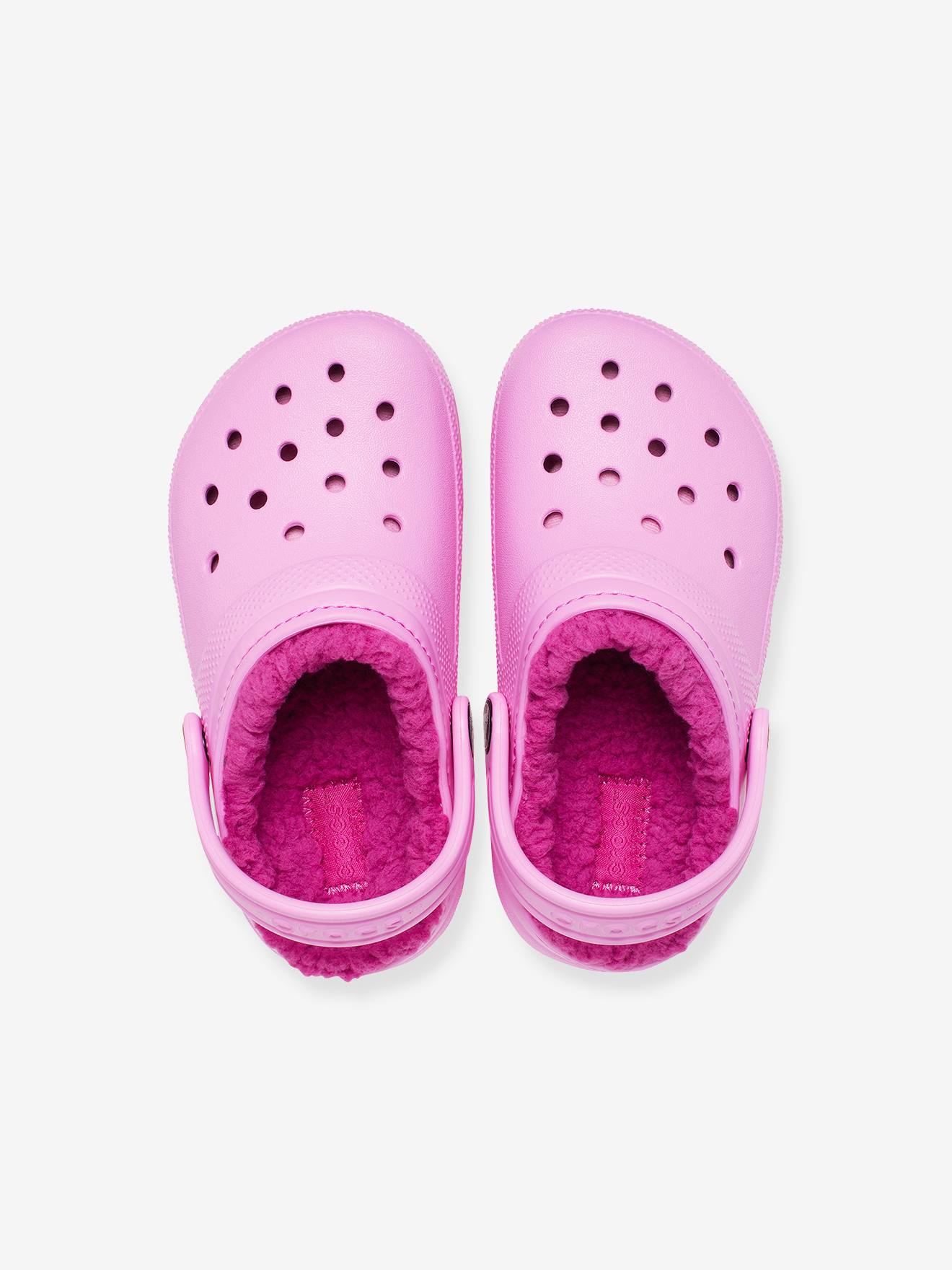 Sabots bébé fourrés Classic Lined Clog T CROCS (TM) rose