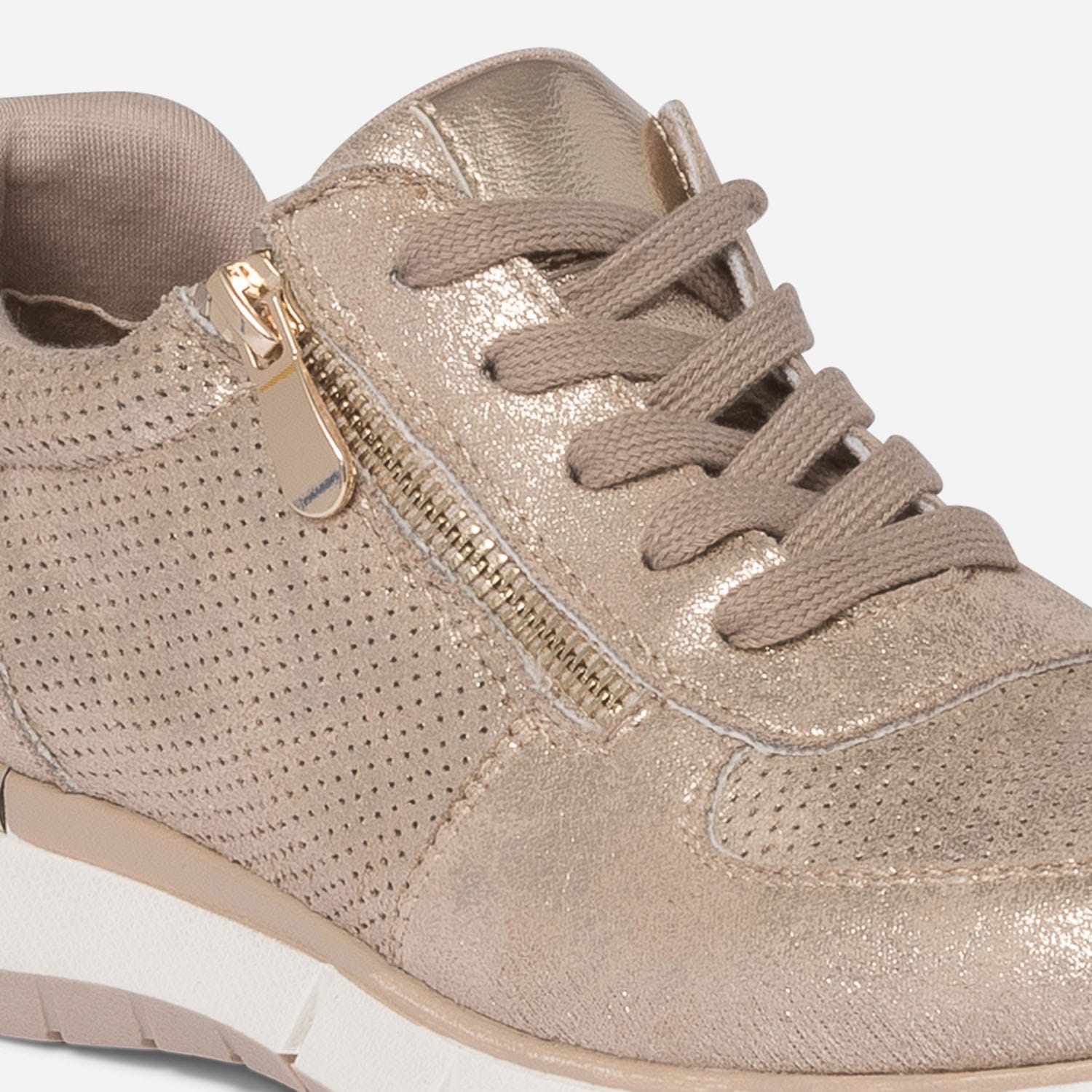 Tennis beige doré perforée