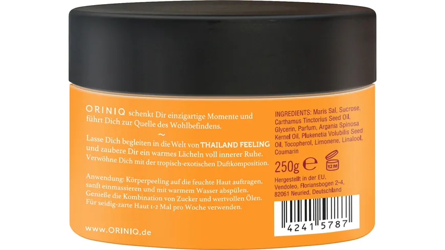 ORINIQ Zucker- & Öl-Peeling Thailand Feeling 250 g