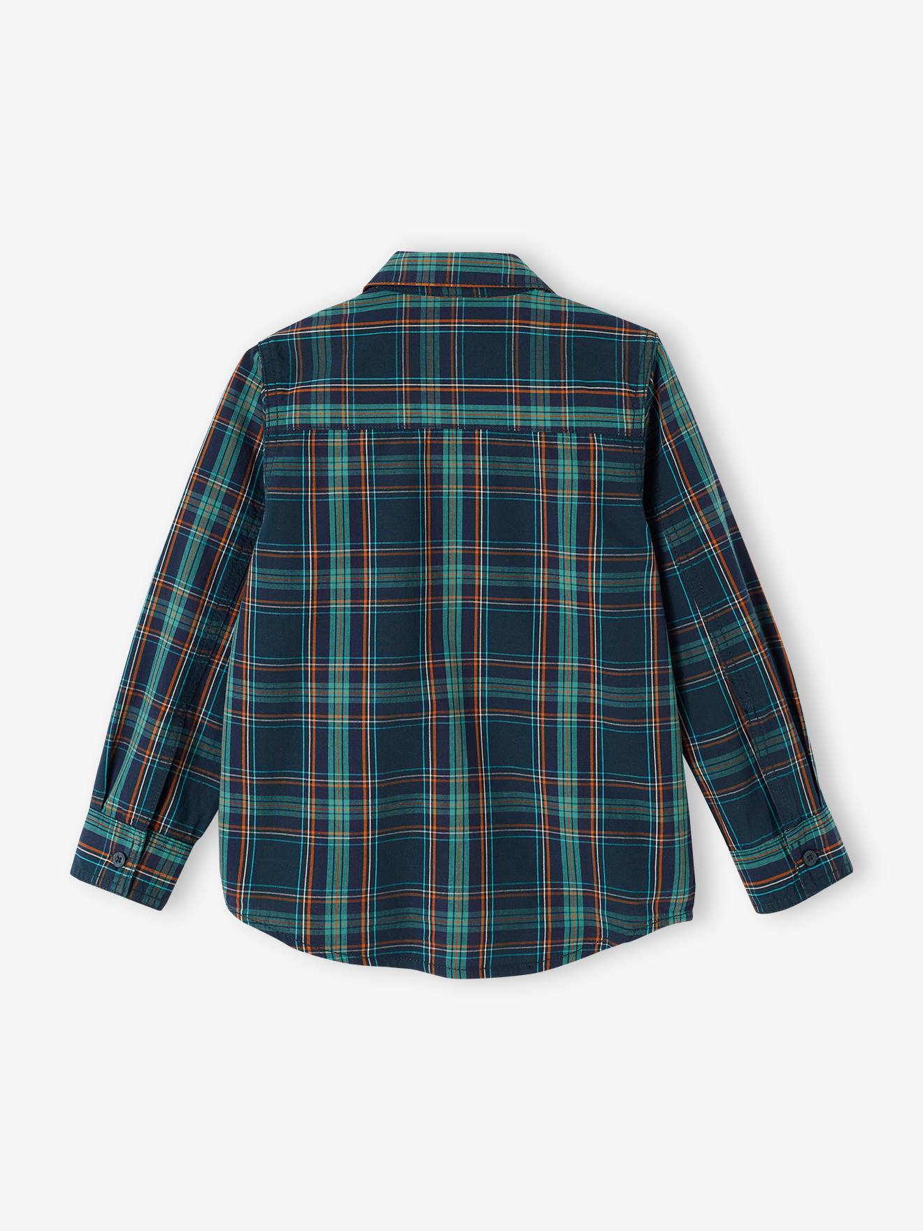 Chemise à carreaux garçon vert sapin