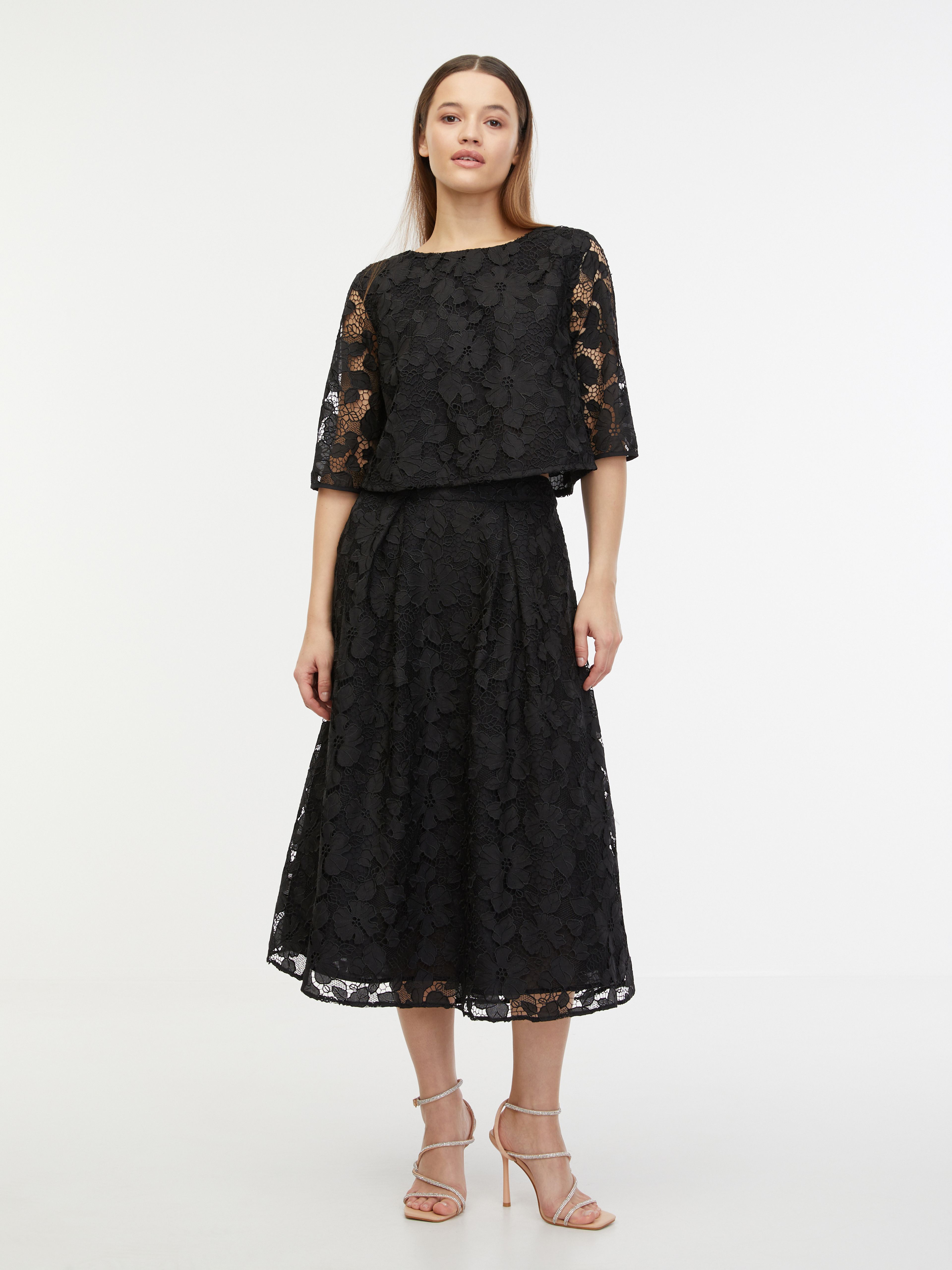 Schwarze Damen-Spitzenbluse ORSAY
