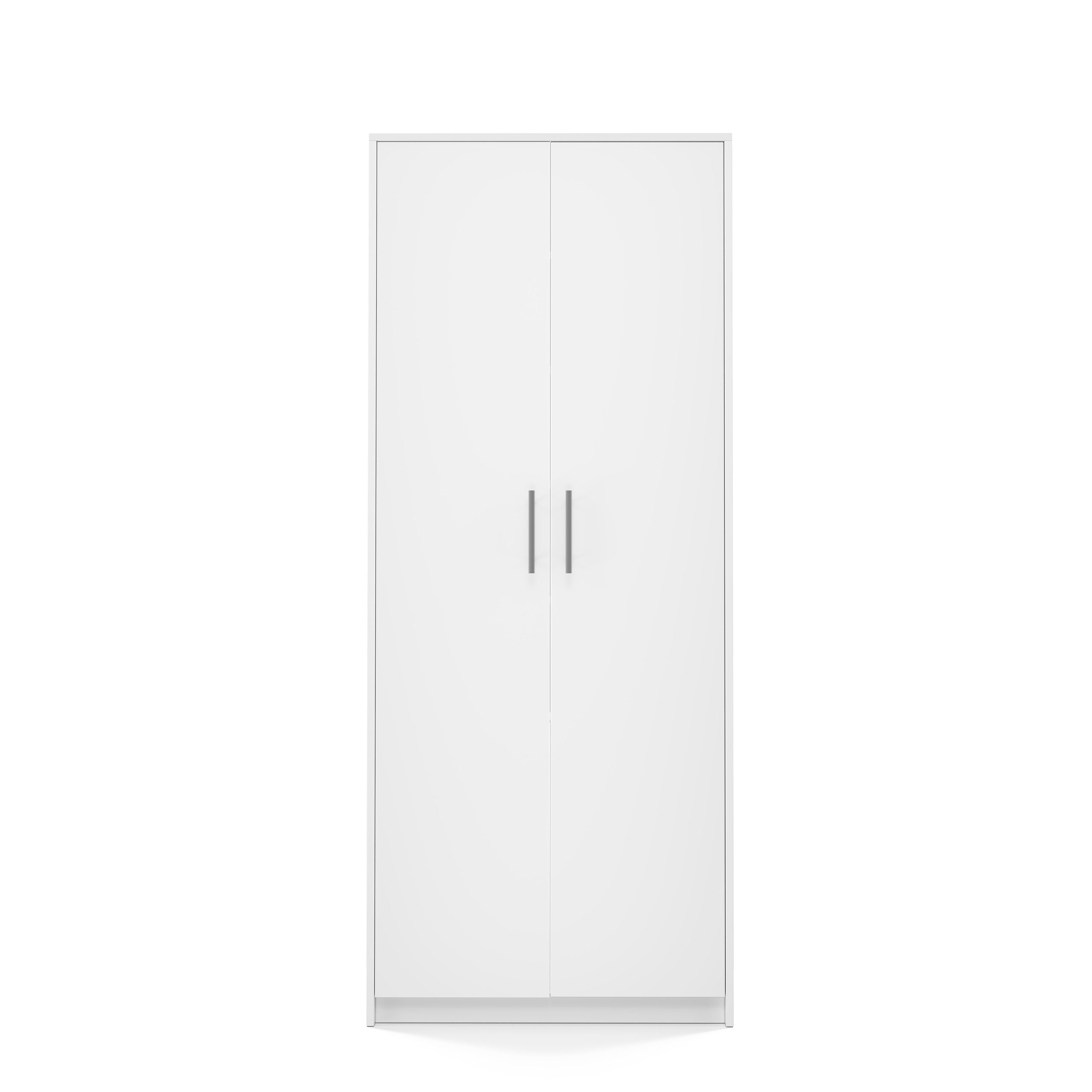 Home Collective Mehrzweckschrank Schrank weiß 74cm Breite 180cm Höhe mit sechs Einlegeböden mit Extra-Fach, Aktenschrank Haushaltsschrank Organizer aus MDF Holz
