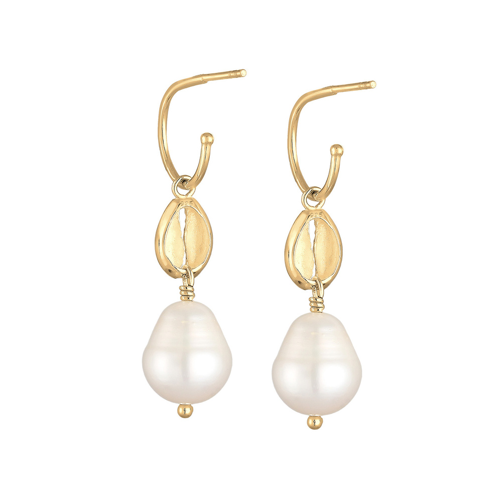 Elli Elli Boucles d'Oreilles Maritime Mer Coquillage Perles d'eau Douce Boucles d'Orei Boucles d'oreilles